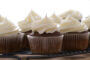 BBQ chocolate cupcakes with vanilla frosting